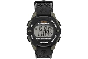 Timex Expedition zegarek męski 41 mm – czarny dwuczęściowy pasek z żywicy, tarcza cyfrowa, koperta w kolorze zielonym, TW4B28500