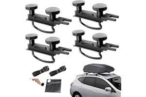 Vegena 4 PCS Universal Roof Box Car Van Mounting Fitting Kit, Roof Box U Bolts Clamps, Roof Box Mounting U Bracket, U Bolts Clamps Brackets with 8 Heavy Duty Lock Nuts, 85mm Internal Width