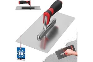 KOTARBAU® Llana Plana de Acero Inoxidable 270 mm, Paleta Rectangular de alisado con Mango de Goma, Espátula para Yeso, Masilla, Cemento, Paleta Llana de albañil, Llana sin Dientes