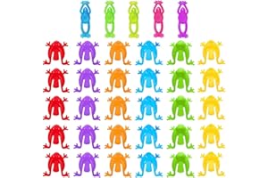 FFDHWU 30 Pieces Of Bouncing Frog Toys, 5 Pieces Of Bouncing Soft Frog Toys, Mini Frog Toys, Finger Press Toys, Children'S Party Game Props (Random Colors)