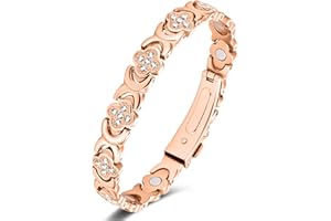 Jeracol 99% Copper Bracelet for Women,Magnetic Bracelet for Women with Lucky Clover Design,Adjustable Length with Sizing Tool in Gift Box