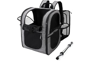 apollo walker Expandable Cat Backpack Dog Backpack Pet Backpacks Pet Carrier for Dogs and Cats Soft Foldable Grey