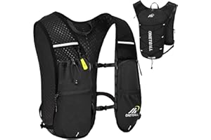 ONETOALL Running Vest Women with Water Bottle 500ml/Bladder 2L, 6L Reflective Hydration Backpack Mens, Lightweight 150g for Trailrunning Hiking Marathon