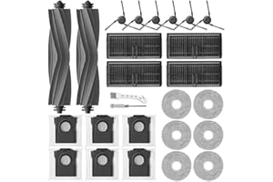 UPUPDAY Kit de Accesorios Recambios para Dreame X40 Ultra Complete /X40 Master /L40 Ultra, Recambios para Mova P50 Pro Ultra, 2 Cepillo Principale, 4 Filtros, 6 Bolsas, 6 Mopas, 6 Cepillo Laterale