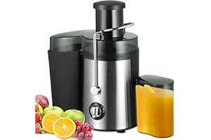 VEHOUKLI Juicers Whole Fruit and Vegetable, Juicer Machines, 600W Electric Juicer Machines with Wide Mouth, Juice Extractor with 2 Speed Control for Easy Cleaning