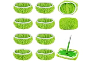 NEIVEINO 10 Stück für Swiffer Bodentücher Tücher Bezug Mikrofaser Set,25,4x11,5cm Wiederverwendbar für Swiffer Sweeper Mop Bodenwischer Nass Trocken Wischmopp Bezug, für Holzböden, die Reinigung von Hartböden