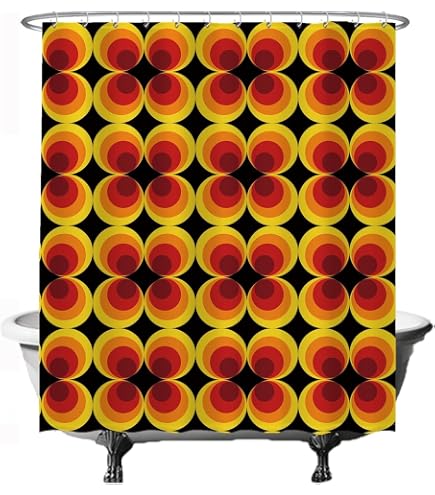 Boho Regenbogen Duschvorhang – Vintage Design 183x183 Cm, Wasserabweisend, Inkl. 12 Haken