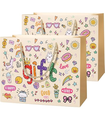 Sacchetti Regalo Folat Starburst 20x27 Cm – 6 Pezzi Con Stelle Colorate E Scritta Happy Birthday