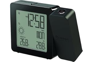 Oregon Scientific BAR368P- BK PROJI Stazione Meteo con Proiezione e Allarme Sveglia Infrasettimanale, Nero