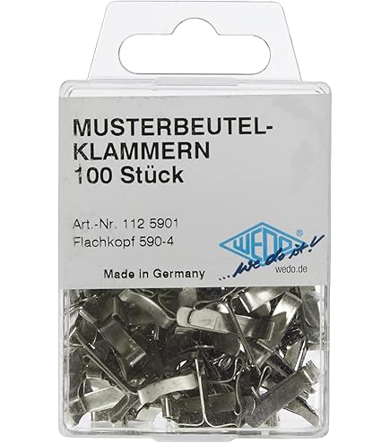 2000 St. Flachkopfklammer Musterbeutelklammern Messing Metall