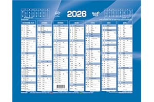 QUO VADIS - Calendrier de Banque Bleu - Année 2026-27x21 cm carton rigide