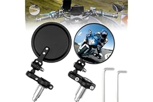 SoundZero 2 Pièces Retroviseur Moto Embout de Guidon, Rond Moto Miroir Compatible avec Scooter, Moto Embout de Guidon Rétroviseur Latéral Universel, 7/8" 22mm Guidon Latéraux Miroirs, retroviseur moto