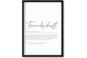 Urhome Kunstdruck Definition Freundschaft ohne Bilderrahmen in DIN A5 - Worterklärung wie im Duden Lexikon Wandbild Wanddeko mit Spruch für Wohnung Familie Freunde Geschenk