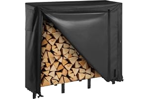 VEVOR Vedställ med vattentätt skydd, 1,2 m vedhållare för utomhusbruk, 1/4 sladdförvaring av metallstockhållare, 180 kg maxvi