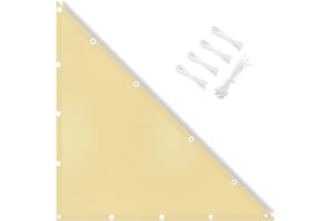 IOAOI Sonnensegel, wasserdicht, 2 x 2,5 x 3,2 m, rechtes Dreieck, 95 % UV-Block mit kostenlosem Seil, Sonnenschutz-Markise, Baldachin für Outdoor, Garten, Terrasse, Hof, Rasen, Pergola, Carport, Beige