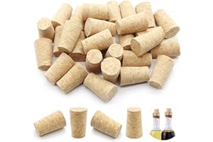Anvin 30 Pack Wood Corks Plugs Tapered Blank Wine Corks Wine Beer Stoppers Leakproof Natural Wooden Corks Replacement for Wine Bottles, Beer Bottles, Liquor Bottles Cork Crafts(0.87x0.67x1.38inch)