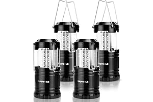 Lepro Campinglampor, hopfällbar campinglyktabatteridrivna, bärbar campinglampa för tält, AA-batteridrivna, nödbelysning, fiske, paket med 4