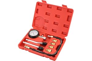 DASBET 8PCS Petrol Engine Cylinder Compression Tester Kit | Compression Tester Kit with Pressure Gauge for Petrol Engine Automotive Tool Gauge 0-300 PSI for Cars & Motorcycles