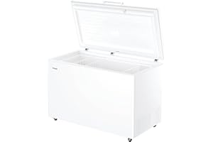 Haier HCE420E Congelatore a Pozzetto, 418 Litri, Statico, Trattamento Antibatterico, Temperatura Regolabile, Luce LED, Classe E, 132x75x89 cm, Bianco