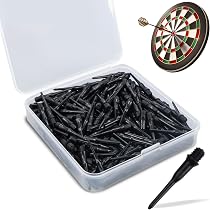 200 Pointes De Fléchettes Souples 2BA - Plastique Noir - Pour Jeux Pub, Maison, Compétition