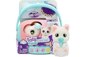 Baby Paws Just Born Kitty interaktiva husdjur husdjur med en elektronisk transportbur med många funktioner från 3 år