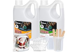 Fidton Resine Epoxy - Kit de Résine Epoxy Transparente 1 Gallon, Epoxy Resine pour Table de Rivière, Résine Époxy pour Bois, Plateaux, Sous-Verre, Fabrication de Bijoux - Resine Epoxy Transparente