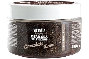 ‎VICTORIA BEAUTY Victoria Beauty - Totes Meer Körperpeeling, Salz Peeling für Gesicht und Körper, Dead Sea Exfoliating Body Salt Scrub, natürliche Rezeptur - duftet nach Shokolade (1 x 400g)