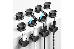 COCOMAX 12 Pack Magnetique Clips Câble,Auto-adhésif Organisateur de Câble,Support Cable pour HDMI/USB/Câbles de Chargement/Maison/Bureau Cable Management-Noir