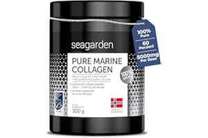 Seagarden Collagene Marino in Polvere - Collagene Idrolizzato Tipo I – 5000mg - Collagene Integratori per Capelli, Pelle, Ossa e Articolazioni - Non Aromatizzato – 300g - 60 porzioni
