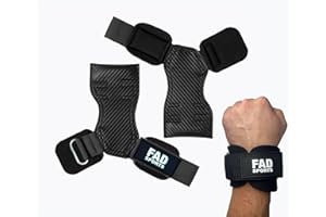 FAD Sports® Fast Grip Zughillfen Krafttraining, Gym Lifting Straps für Bodybuilding Gewichtheben & Crossfit, rutschfeste Griffhilfe, Fitness Handgelenksbandage, Multi-Grip-Riemen, Schnellverschluss