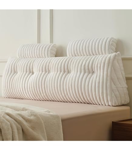 Yanman Grand Coussin Cale Triangulaire Pour Tête De Lit, Coussin De Lecture, Coussin De Soutien Lombaire, Dossier De Taille, Traversin De Yanman Grand Coussin Cale Triangulaire Pour Tête De Lit, Coussin De Lecture, Coussin De Soutien Lombaire, Dossier De Taille, Traversin De