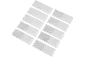 ETUKER 10 Pack Self Adhesive Reflectors Rectangular Stick-on Reflectors Safety, Reflectors Safety Reflective Post Reflectors, for Caravan/Trailer/Boat/Motorcycle Fence Gate Posts