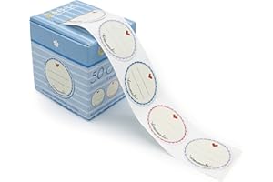 AVERY ZWECKFORM Avery 56819 Round Home Made Writable Gift Stickers/Product Labels, Multi-coloured, Pack of 50, 38 mm