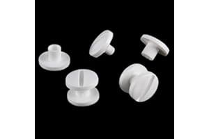 KLEBESHOP24 Tornillos para libros de plástico, color negro o blanco, tamaño a elegir, 20, 50, 100 o 1000 unidades, remaches de plástico, para cuadernos, álbumes, tarjetas, carpetas, etc., blanco, 5 mm, 100 unidades