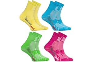 Rainbow Socks - Niño Niña Calcetines Deporte Colores Algodón - 4 Pare