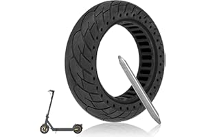 Fastvert Pneu Plein 10x2.5 Pouces pour Ninebot Max G30 Trottinette - Compatible Roue Avant/Arrière - Pneu Incassable Anti Crevaison et Anti-dérapant pour Trottinette (1 Pièce) (Inclus un Levier)