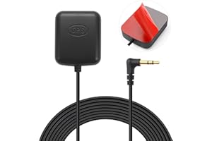 Bingfu GPS Antenna Vehicle Car Dash Cam Active GPS Aerial with 3.5mm Connector for Car Truck SUV Windshield Mirror Dash Camera Vedio Surveillance Monitoring DVR Recorder GPS Tracker Receiver