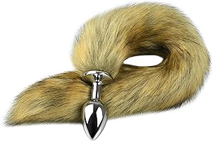SXOVO Cola de Zorro con Plug Anal de Acero Inoxidable, Juguete Sexual Cola Anal, Estimulador Anal para Mujeres Cospaly(M)