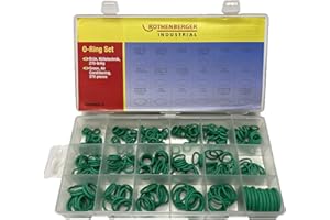 ROTHENBERGER Industrial 1500005014 - Set di 270 guarnizioni in gomma, per refrigerazione e climatizzazione in auto, industriali e domestici (verde)