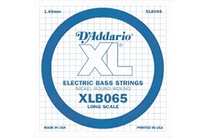 D'Addario XLB065 .065 Long Scale Nickel Wound Single String for Bass Guitar