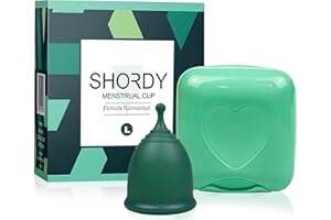SHORDY Menstrual Cup, Single Pack (Large) with Box, Soft & Flexible, Copa Menstrual Kit for Women | Up to 12 Hours of Comfort, Eco-Friendly & Safer Alternative to Pads & Tampons (Green)