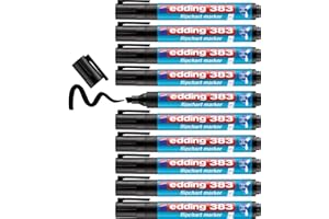 ‎EDDING edding 383 Flipchart-Marker - schwarz - 10 Stifte - Keilspitze 1-5 mm - Stift zum Schreiben, Zeichnen und Markieren auf Flipcharts - Tinte schlägt nicht durch Papier - trocknet nicht aus -farbintensiv