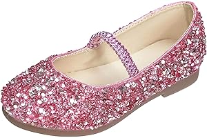 TRIWORIAE-Chaussures de Princesse pour Filles avec Paillettes Chaussures Reine Chaussures Scintillantes pour Fêtes et Anniversaires