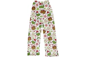 HGWOPGASD Hiver Pyjama de Noël pour Femme - Pantalon en Flanelle Confortable - Vêtements de Nuit de Détente avec Imprimés de Noël - Pyjama Laid