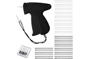 DAWRIS Clothes Tagging Gun,Standard Clothing Brand Label Gun Portable Garment Price Tag Gun 5 Replacement Tagging Gun Needles + 1000 Pieces 8mm tag Gun barbs for Clothes Socks Price Labels Hat (Black)