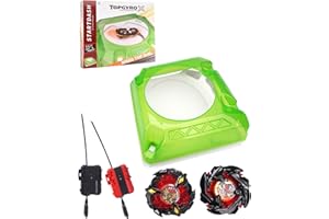 DEZAWRTY X Stadium Large Battle Set, 2 Spinning Tops, 2 Launchers and 1 Xtreme Arena with X-Celeration Rail, Blade Battling Game