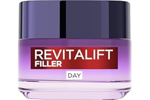 L'OREAL PARIS L’Oréal Paris Revitalift Filler Deep Replumping Anti-Ageing Day Cream, Intensely Hydrates, Replumps Skin, and Smooth Wrinkles with Macro, Micro, and Micro-Epidermic Hyaluronic Acid, 50ml, Age 35+