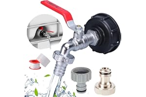 hufhnwso Robinet Cuve 1000L IBC 1/2 Raccord Cuve 1000 litres Adaptateur de Réservoir de Vidange IBC S60X6 pour Robinet de Jardin Raccord Cuve 1000 litres