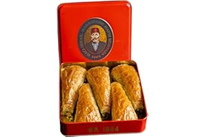 Hafiz Mustafa 1864 Istanbul Baklava Pastry Box - Baked Baklava Dessert Snacks Made from Fresh Phyllo Dough Sheets, Pistachio, Hazelnut, Walnut - Turkish Sweets Tray Gift Ideas for Birthday, Christmas