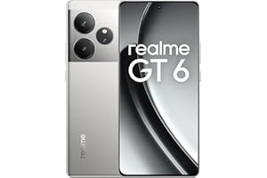 realme Smartfon GT6 5G 12 + 256 GB, chipset Snapdragon 8s Gen 3, wyświetlacz 6000 nitów, aparat Sony LYT-808 OIS Camera, 120 W Supervooc Charge, 5500 mAh, płynny srebrny (bez adaptera)